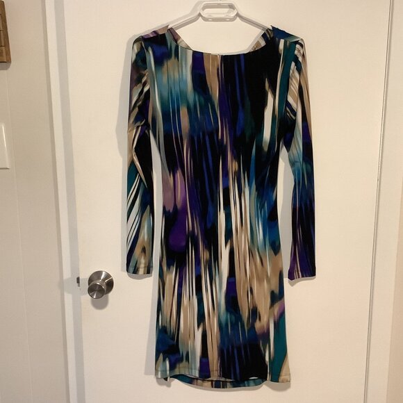 Calvin Klein Abstract Print Bodycon Dress - Size 6 - Picture 4 of 4